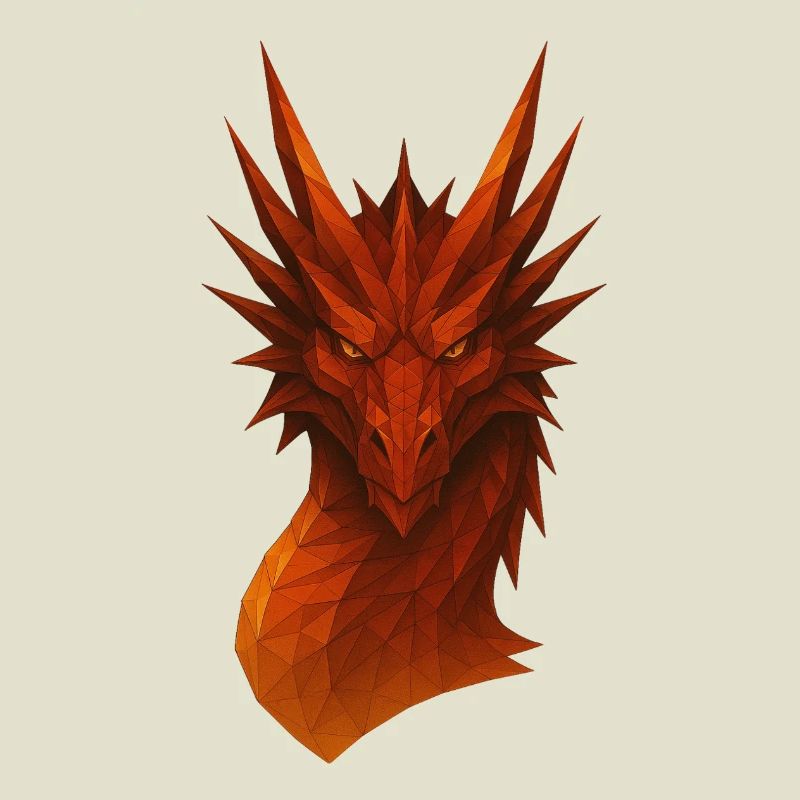 Flammender Lowpoly Drache