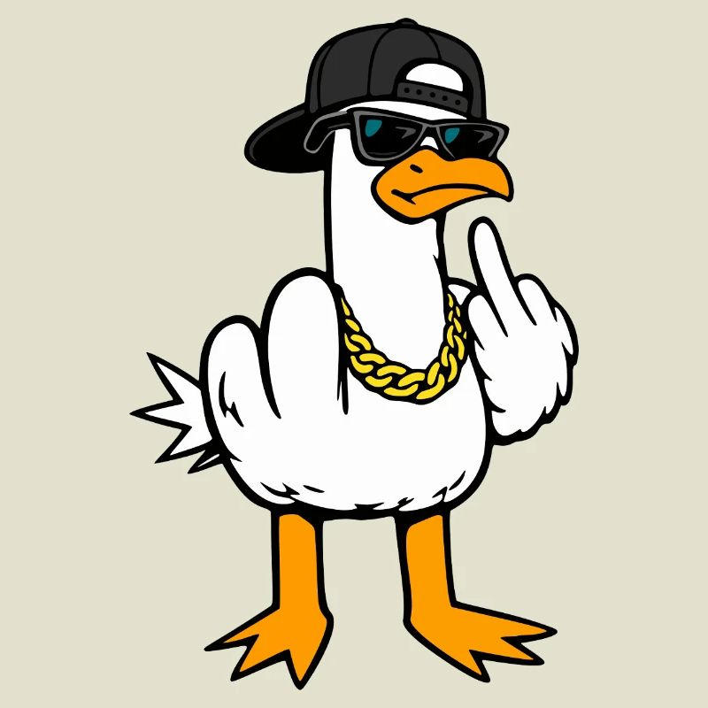 Coole Möwe Lustig Frech Mit Mittelfinger Shirt