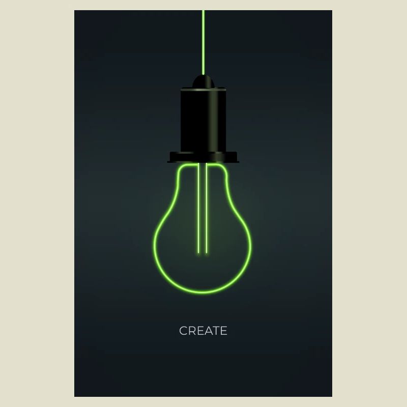 Create – Ampoule néon pour esprits créatifs