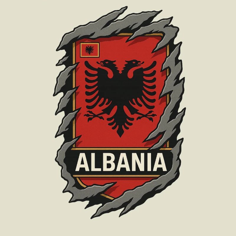 Albanian Eagle Emblem Shield