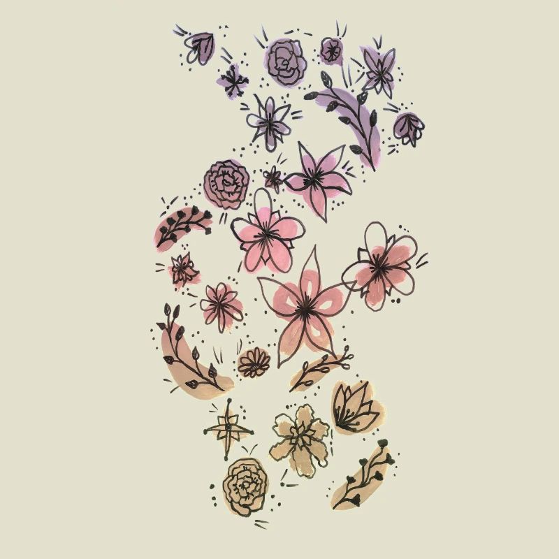 Prairie de fleurs colorée