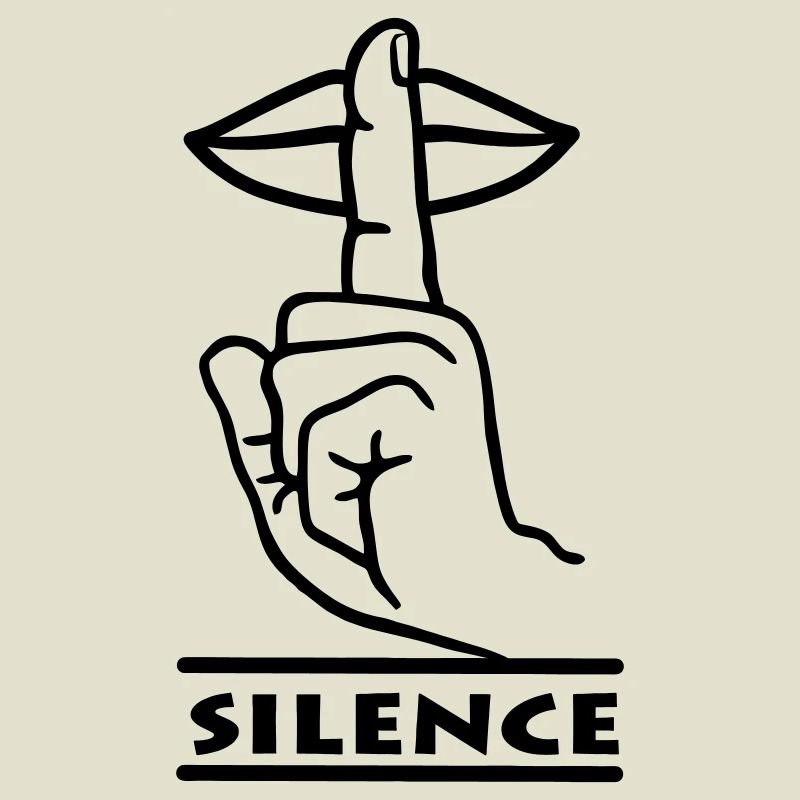 Main avec doigt silence geste de la main 'SILENCE'
