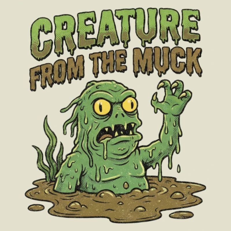 Créature de la boue – Monstre du marais rétro comic