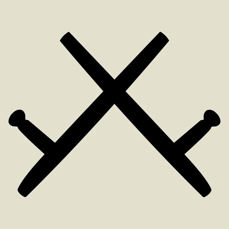 Kobudo two Tonfa's shadow image