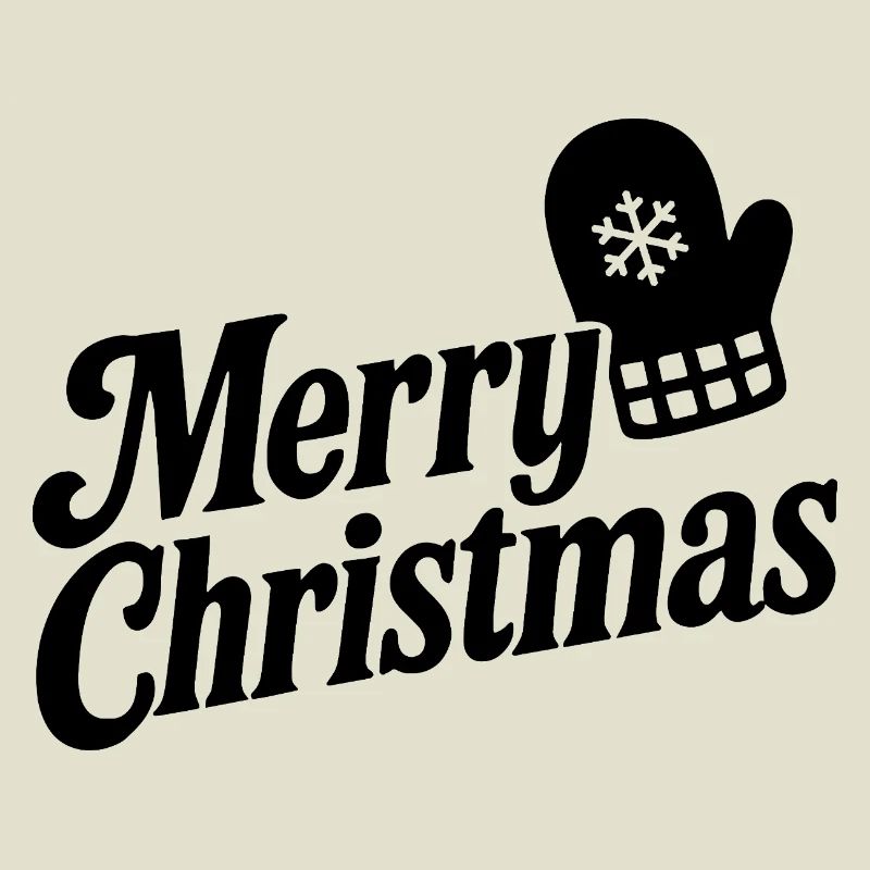 Merry Christmas mit Schneeflocken-Handschuh