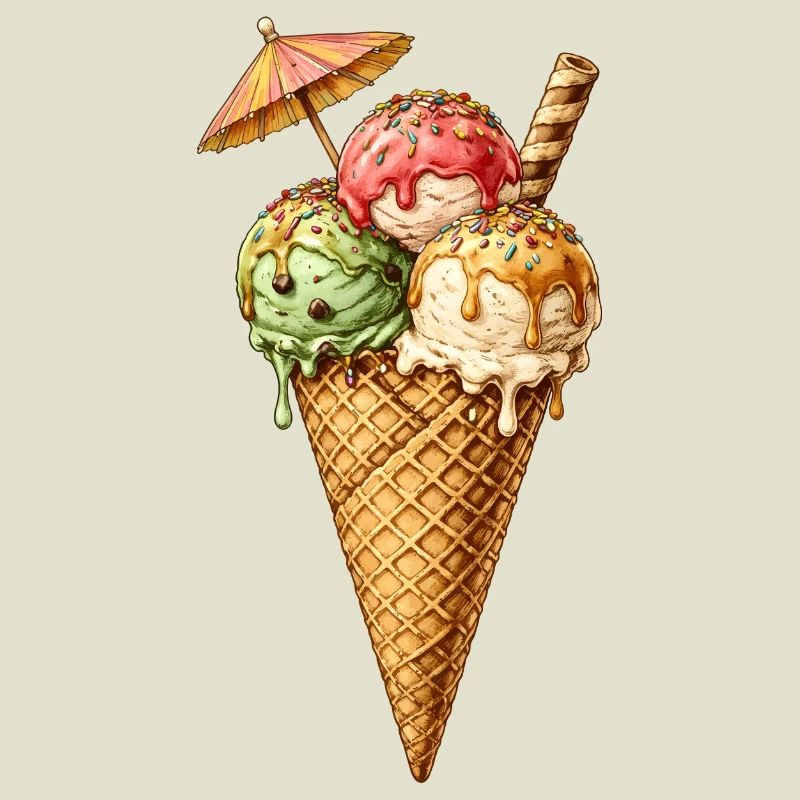 Bunte Eiscreme mit Streuseln – Sommer Genuss
