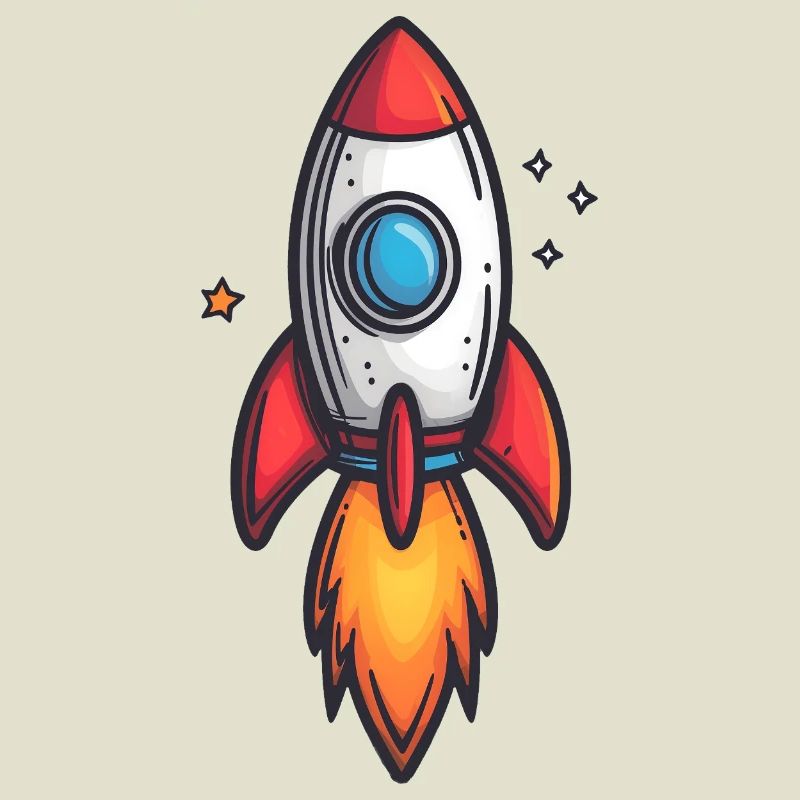 Cartoon Rocket Fire Flight