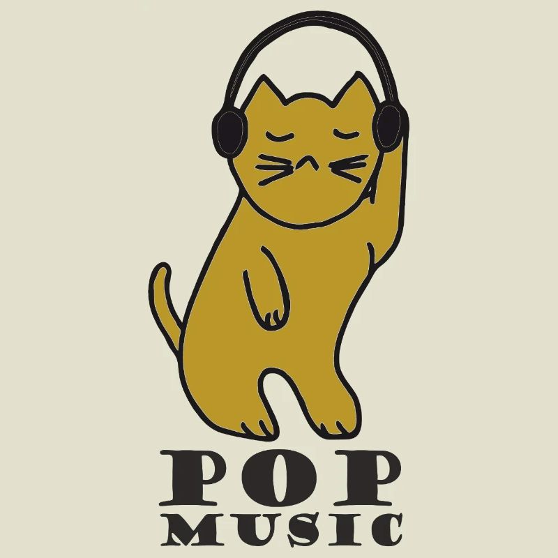 Katzen DJ mit Kopfhörern