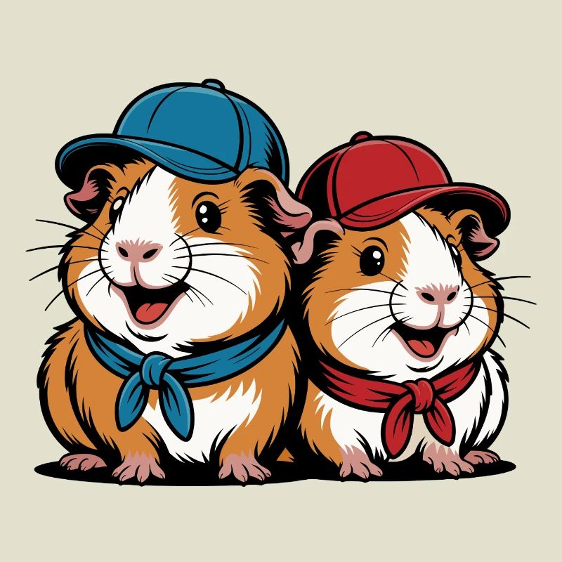Amis cochons d’Inde mignons – Motif drôle d’animal