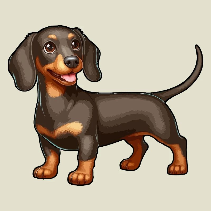Chiot teckel heureux