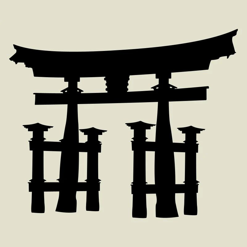 Japanisches Torii oder Tor transparentes Schattenbild