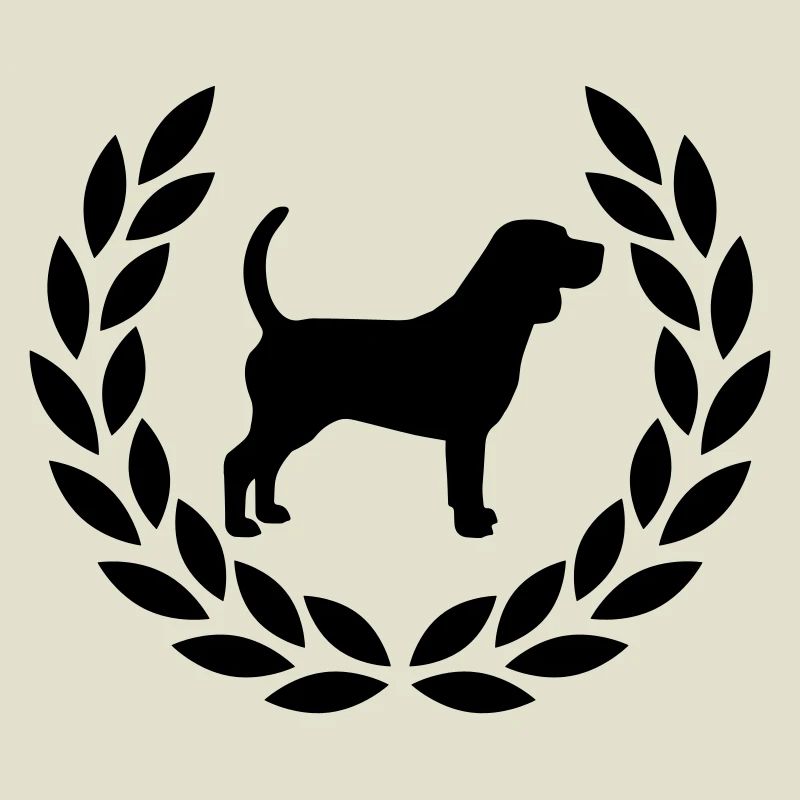 Beagle mit Lorbeerkranz