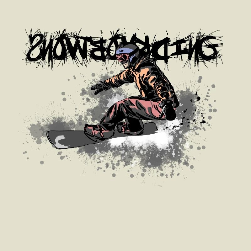 Dynamic snowboarder in action style