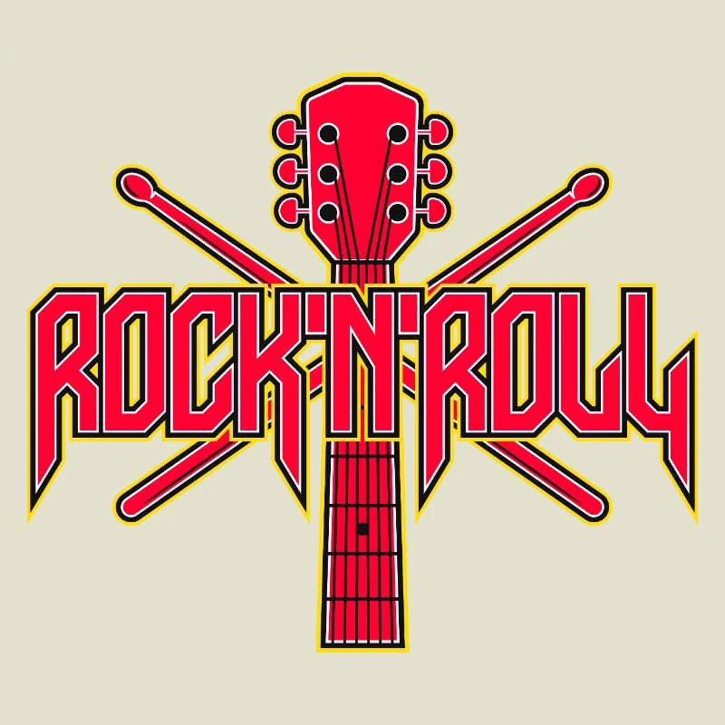 RocknRoll Guitar and Drumsticks Crest