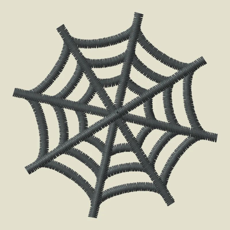 Embroidered spider web