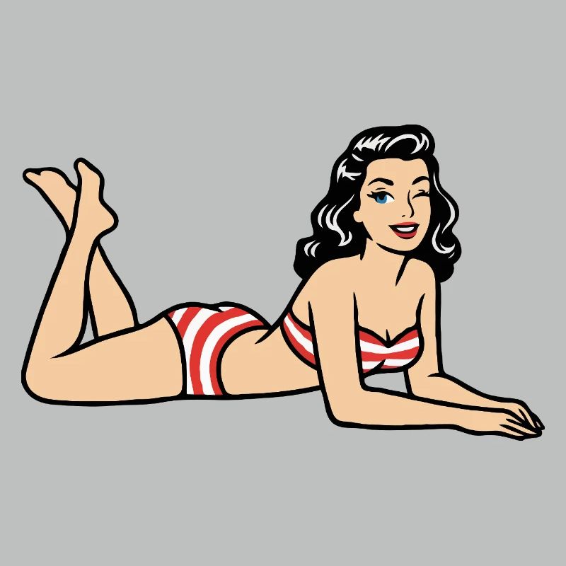 Retro Pinup Bikini Beach Image
