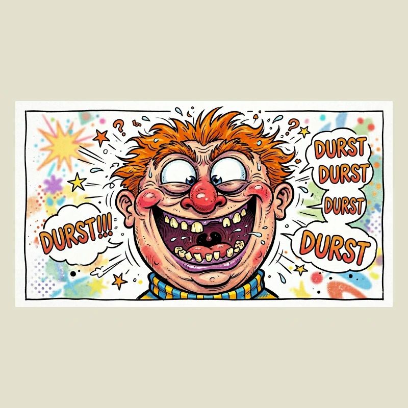 Durst-Karikatur Comicgesicht