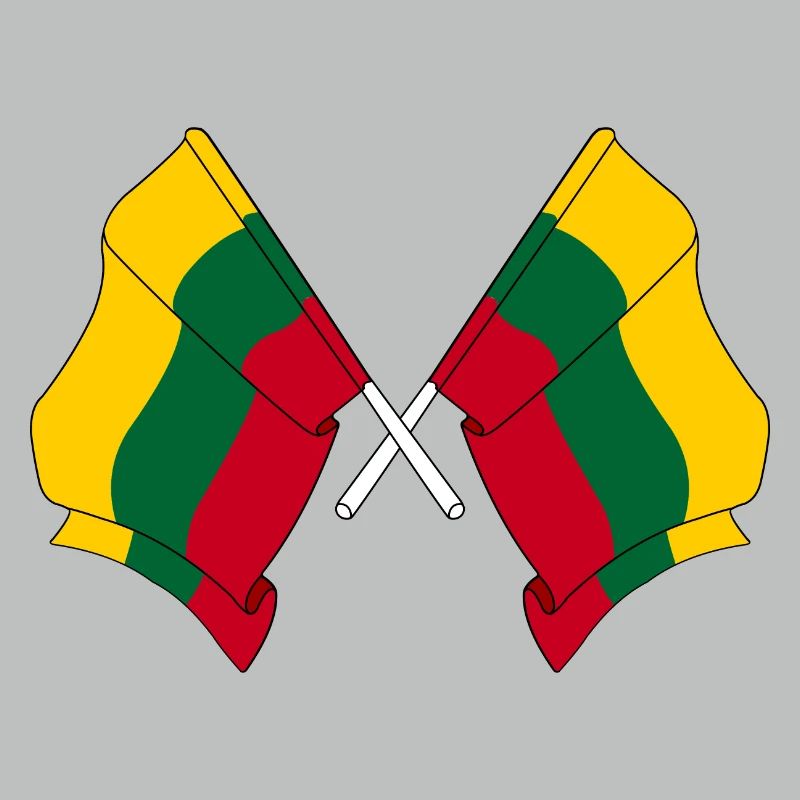 Deux drapeaux de la Lituanie croisés