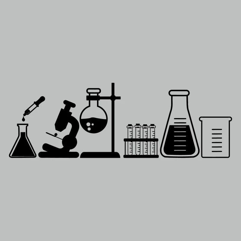 Laboratory with jars, microscope and tubes