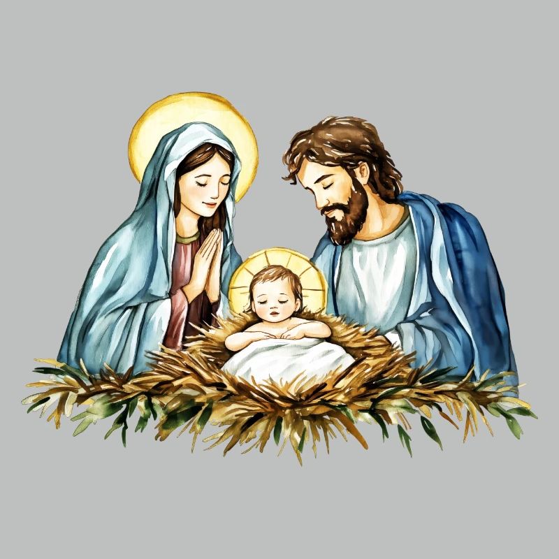 Weihnachtspullover Weihnachten an der Krippe Jesus