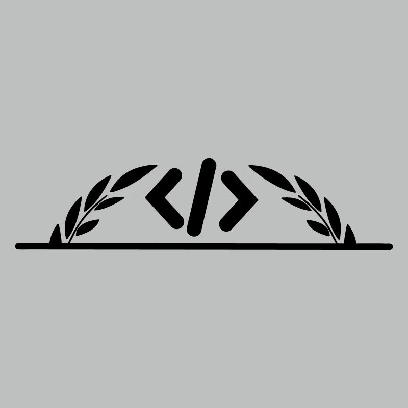 Code-Logo im halben Lorbeerkranz