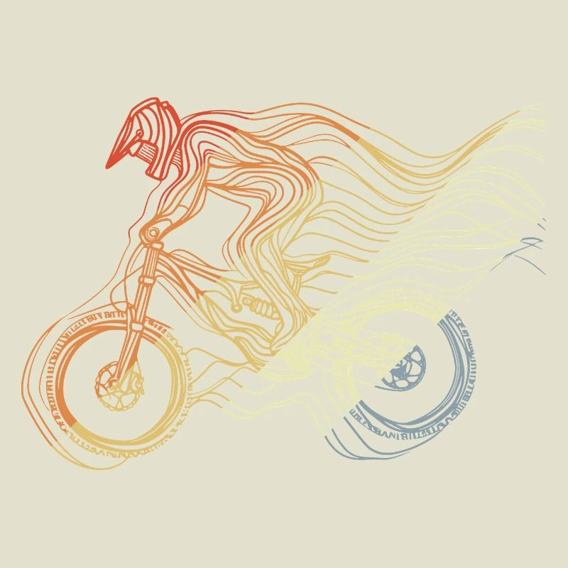 Mountain biker retro style