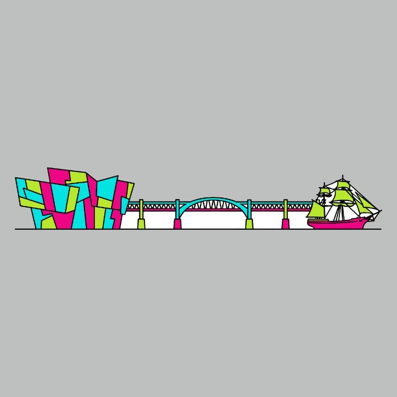 Dundee City Skyline V&A Museum Line Art