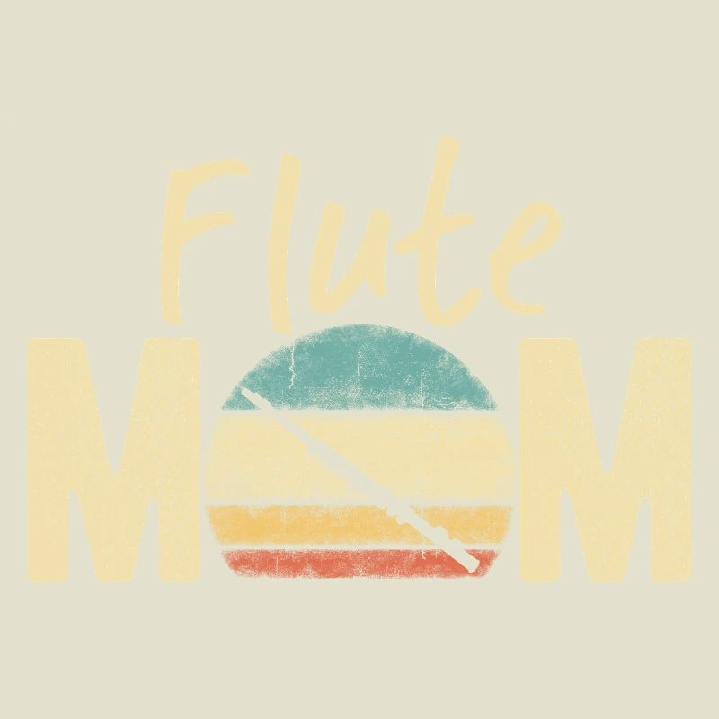 Flöte Mama Retro Vintage Marching Band Design
