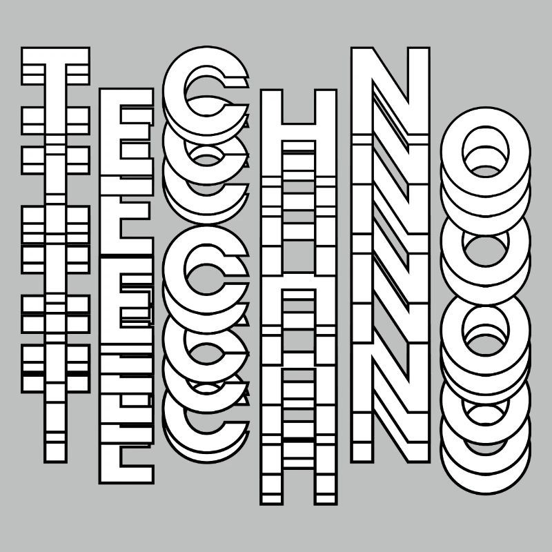 Futuristic Techno Typography Design