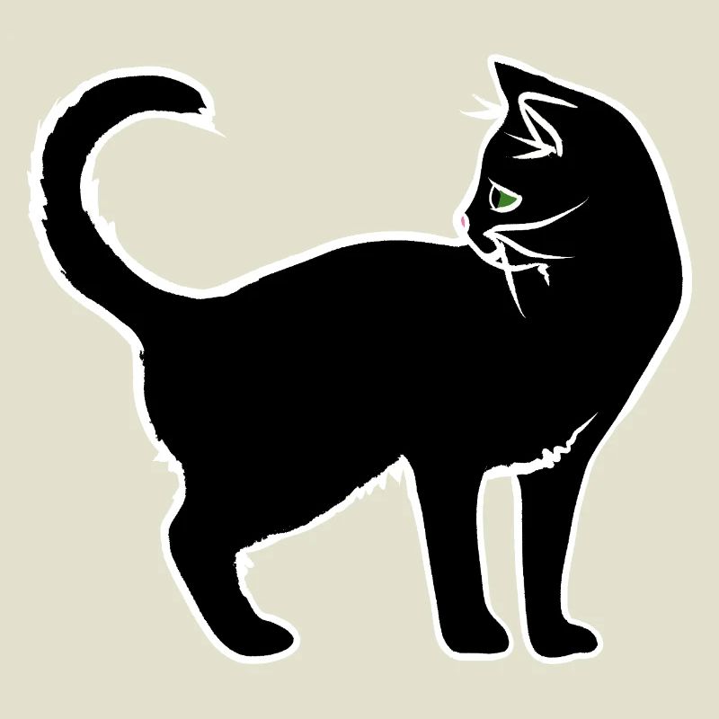 Silhouette minimaliste de chat blanc