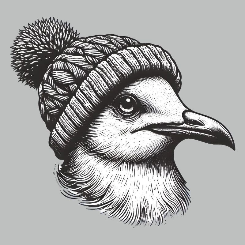 Möwe mit Pudelmütze