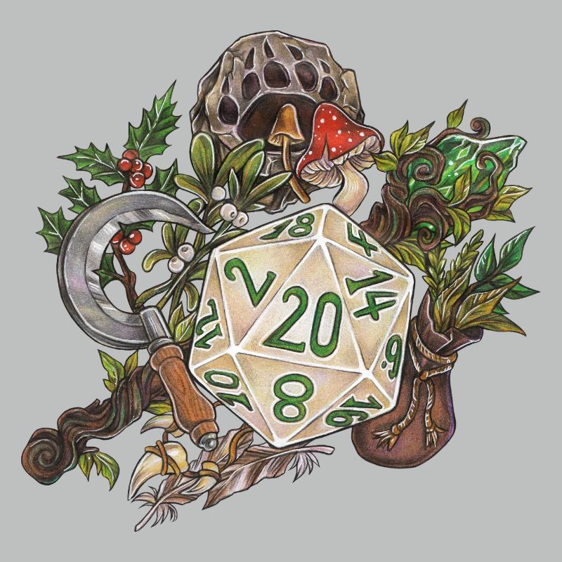 Druide de dés de table D20 pour jeu de rôle