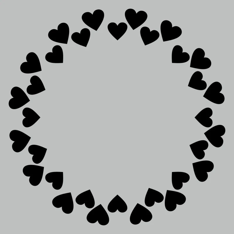 Hearts circle large small double circle