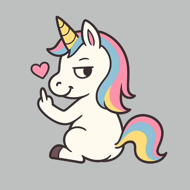 Freches Einhorn mit Herz – Süßes Unicorn Statement