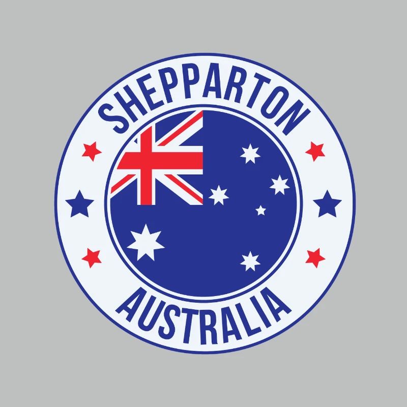 Shepparton Australien Runde Flaggenemblem