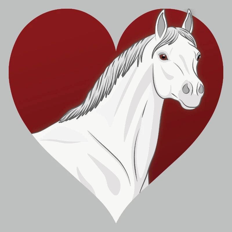 Un cheval Abbayan devant un coeur rouge