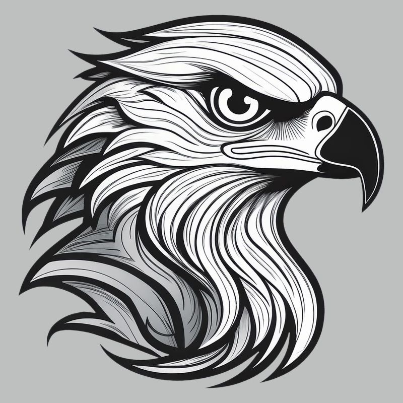 Expressionist eagle head-laying