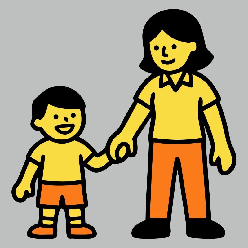 Kindergarten teacher child hand logo