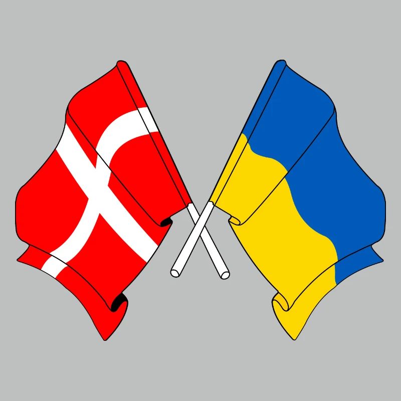 Drapeau Danemark, drapeau Ukraine
