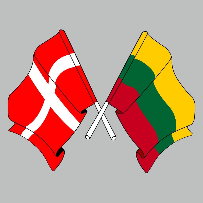 Drapeau Danemark, drapeau Lituanie
