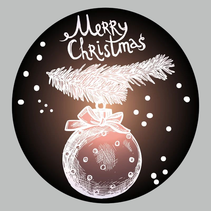 Weihnachtskugel mit Tannenzweig