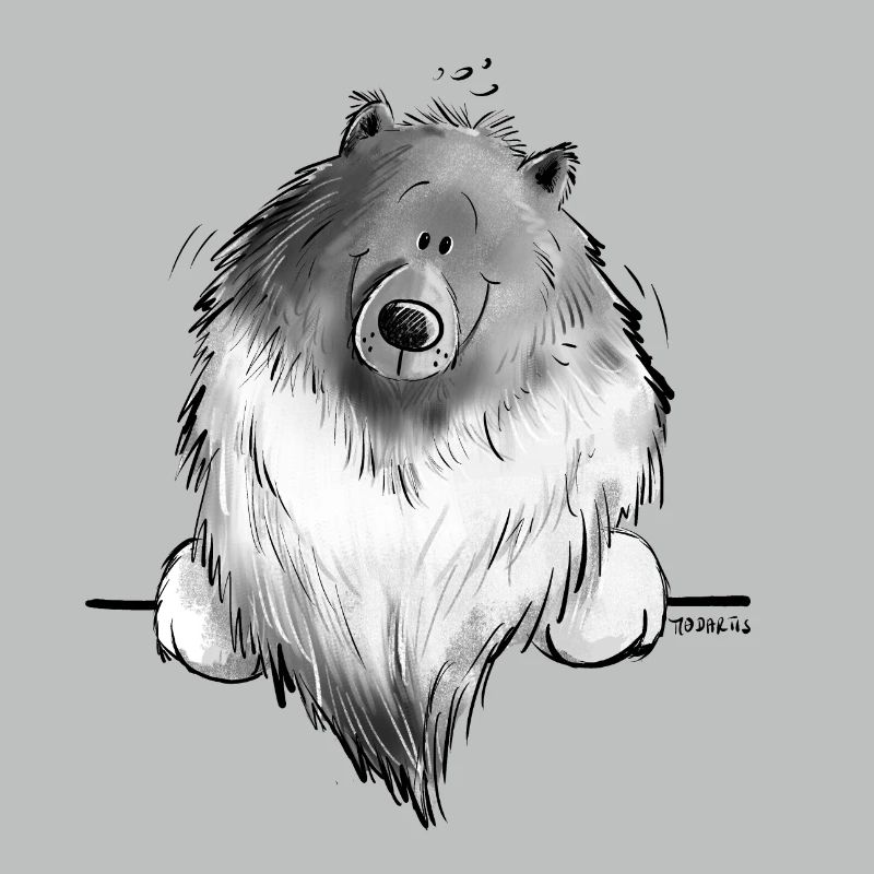 Lustiger Wolfsspitz I Comic Hund Geschenk
