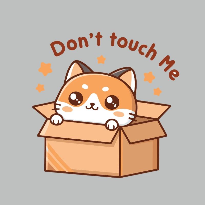 Kitten in a box Don't Touch Me