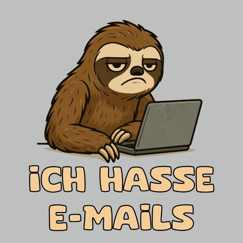 Conception décontractée de paresseux avec sarcasme par e-mail