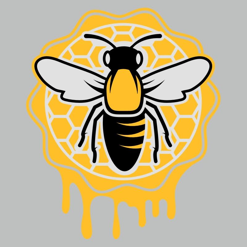 a bee and honeycomb