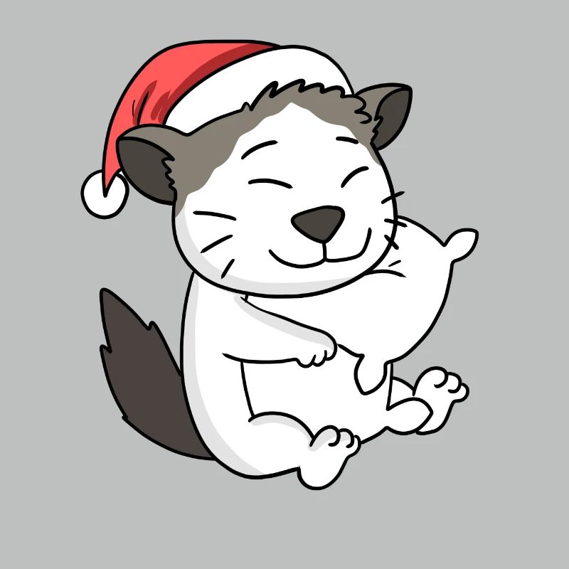 Chat Mignon Ragdoll Fatigué Noël