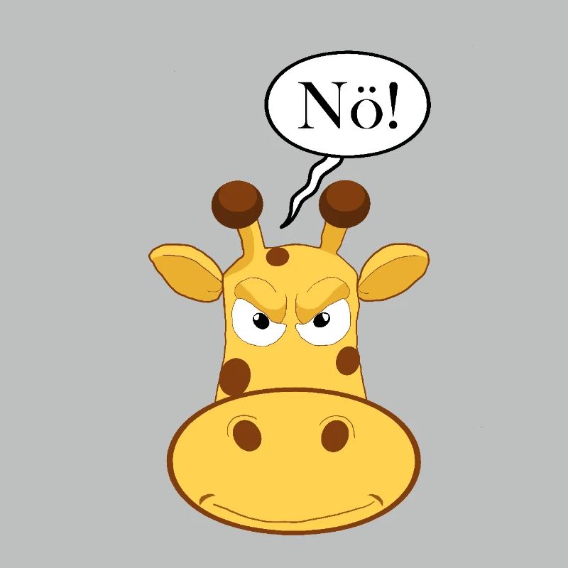 Statement Nö Giraffe, Nein Fun Comic, Einfach Nö