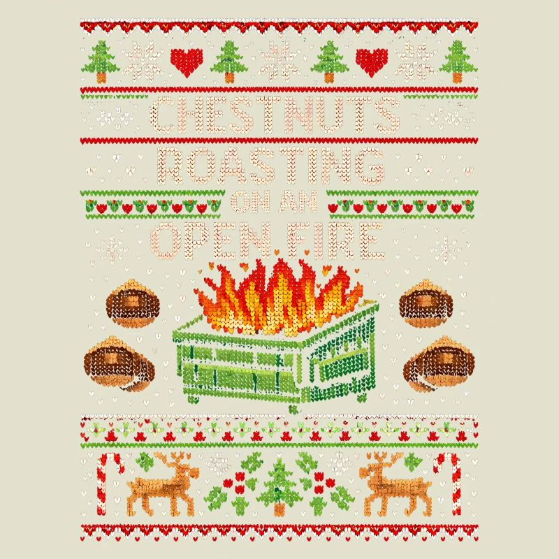 Roasting chestnuts on an open fire garbage can