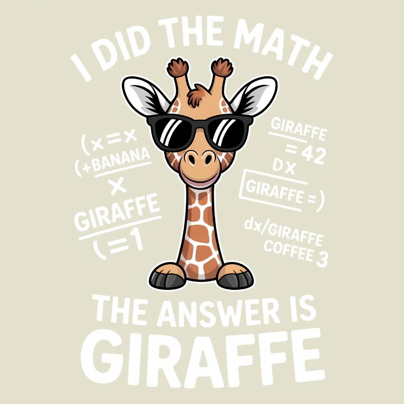 Mathe Sprüche Giraffe Lustiges Mathe Geschenk