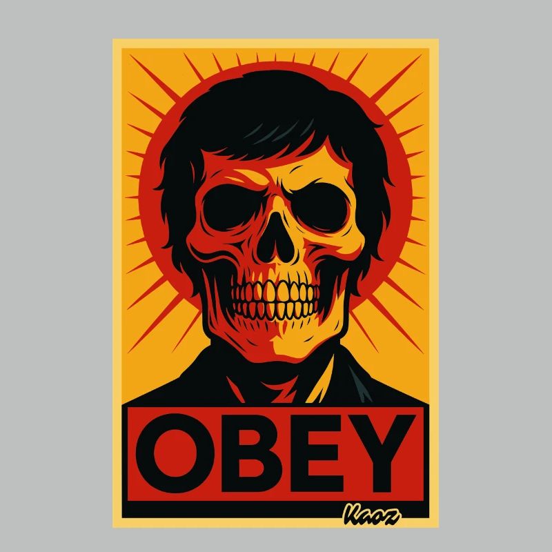 Affiche pop art Skull Rays